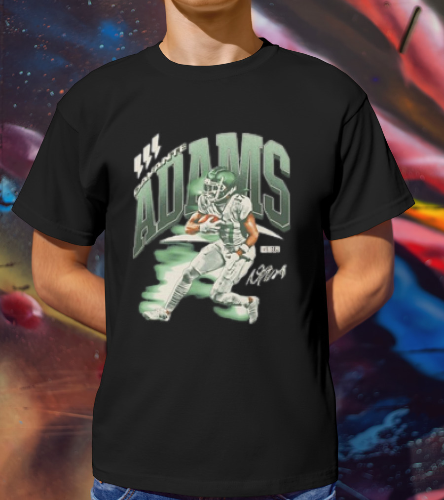 Davante Adams New York Jets Retro Football Player Action T-Shirt