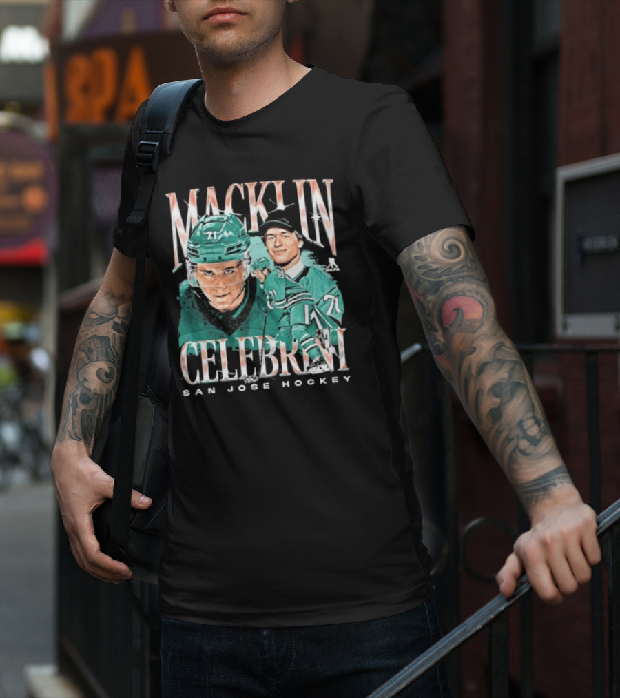 Macklin Celebrini San Jose Hockey Vintage Style Player T-Shirt