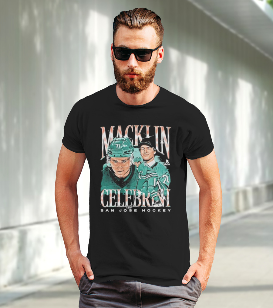 Macklin Celebrini San Jose Hockey Vintage Style Player T-Shirt