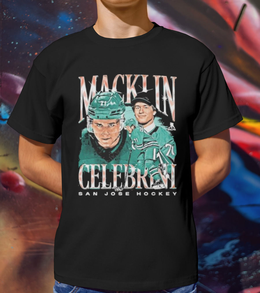 Macklin Celebrini San Jose Hockey Vintage Style Player T-Shirt