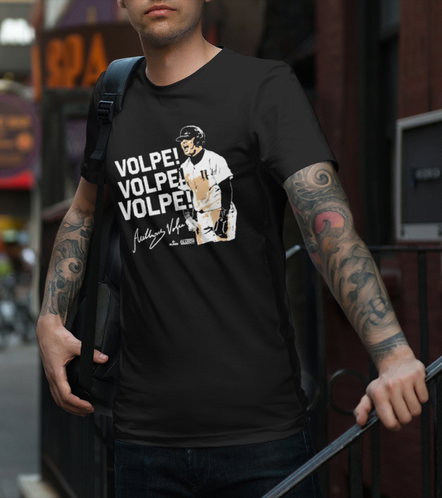 VOLPE VOLPE VOLPE New York Yankees Anthony Volpe Signature Clutch Player T-Shirt