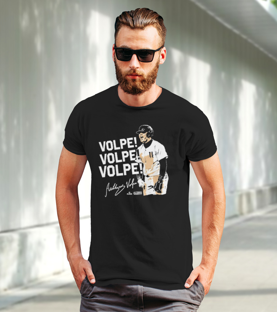 VOLPE VOLPE VOLPE New York Yankees Anthony Volpe Signature Clutch Player T-Shirt