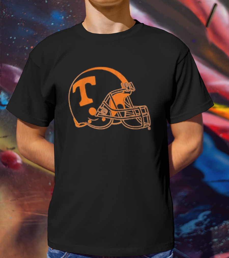 Tennessee Volunteers Football T Helmet Dark Mode T-Shirt