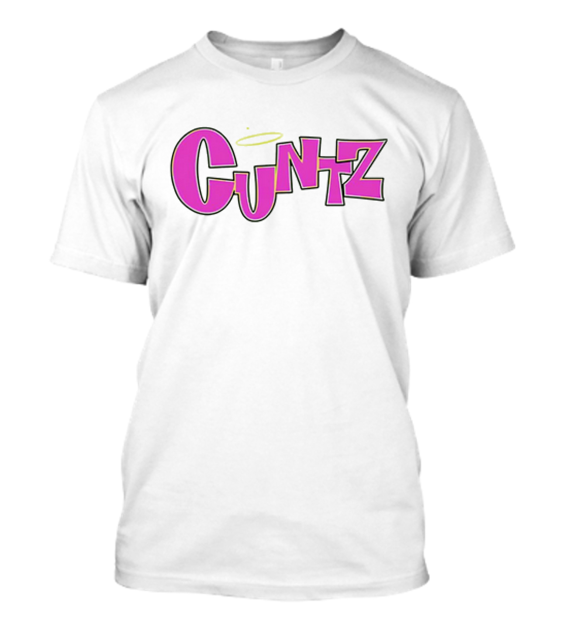 Cuntz Pink Cartoon Style Text With Halo T-Shirt