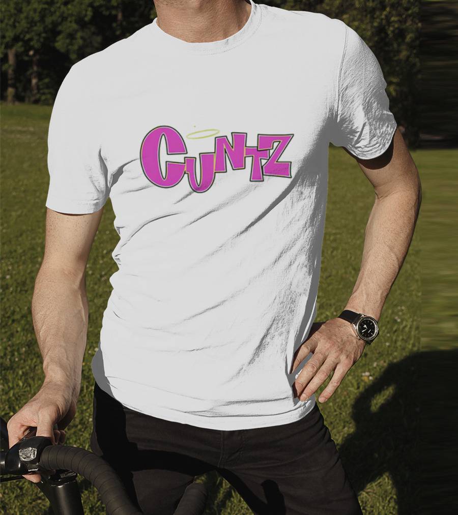 Cuntz Pink Cartoon Style Text With Halo T-Shirt