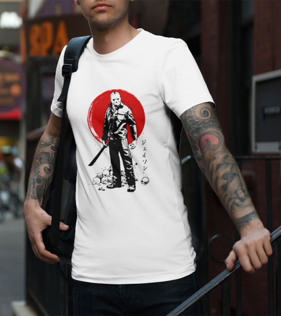 Jason Voorhees Friday The 13th Japanese Sumi-e Style T-Shirt