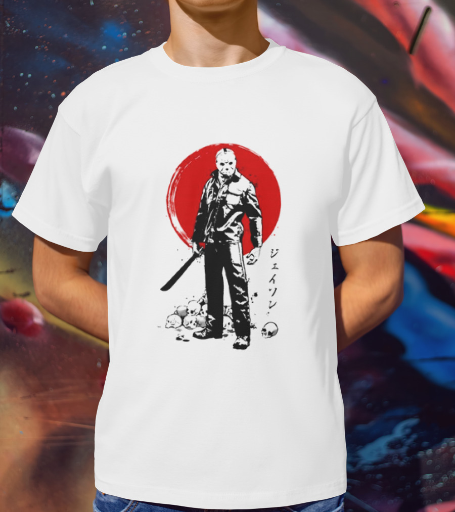 Jason Voorhees Friday The 13th Japanese Sumi-e Style T-Shirt