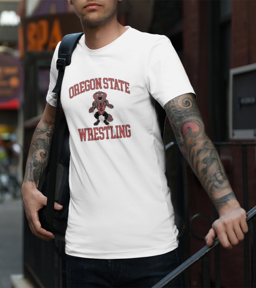 Oregon State Wrestling Beaver Mascot T-Shirt