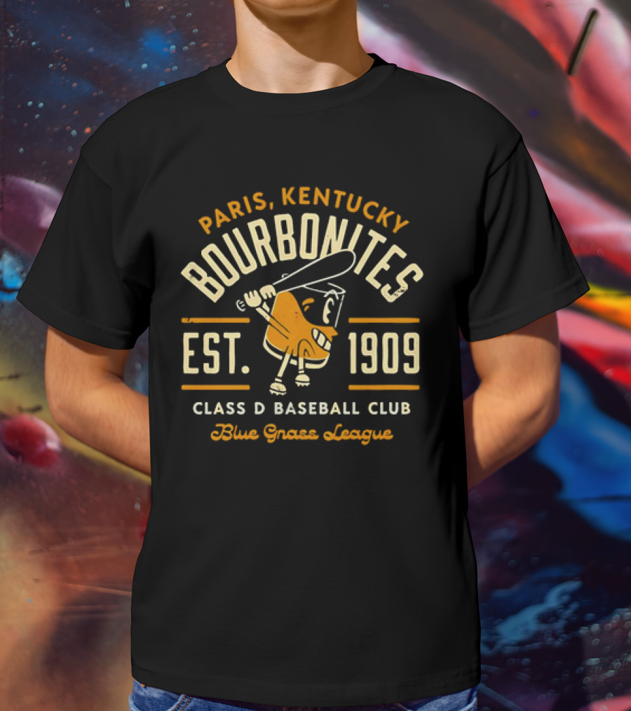 Paris Kentucky Bourbonites Class D Baseball Club Est 1909 Blue Grass League Vintage T-Shirt