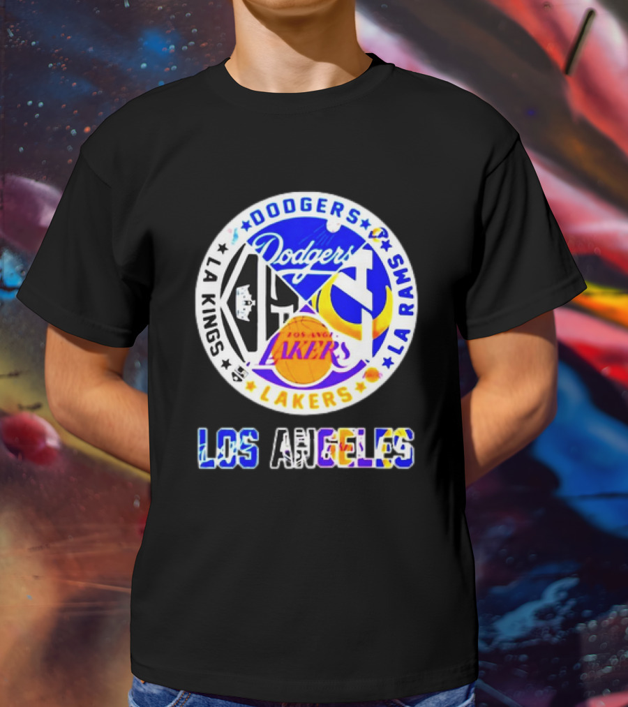 Dodgers Rams Lakers Kings Los Angeles City Sports T-Shirt