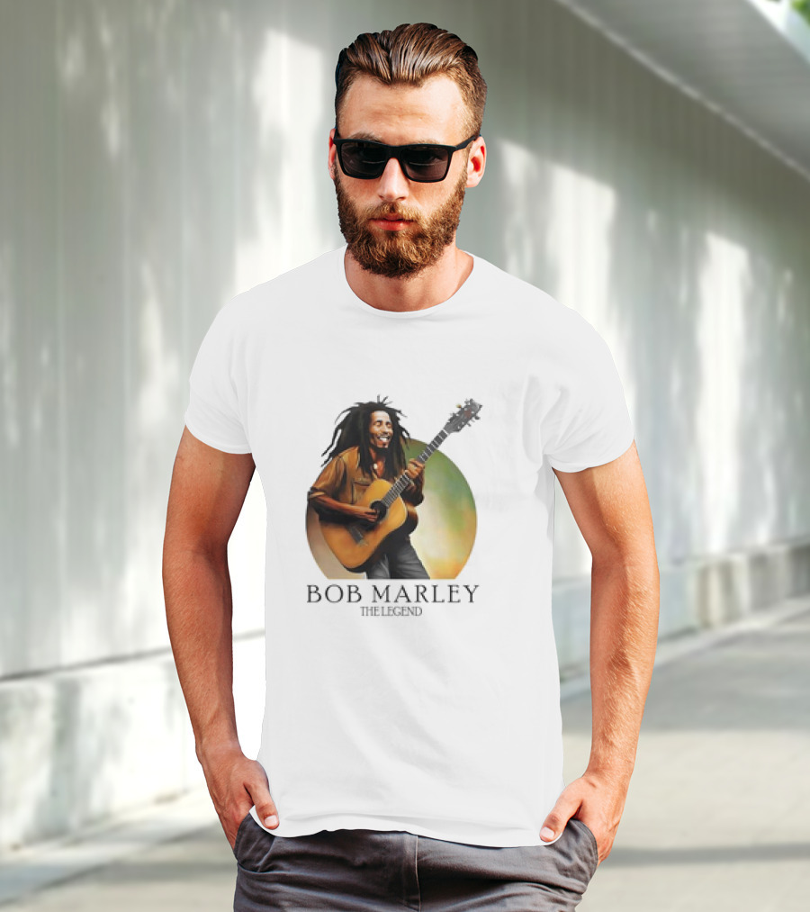 Bob Marley The Legend Iconic Guitar T-Shirt