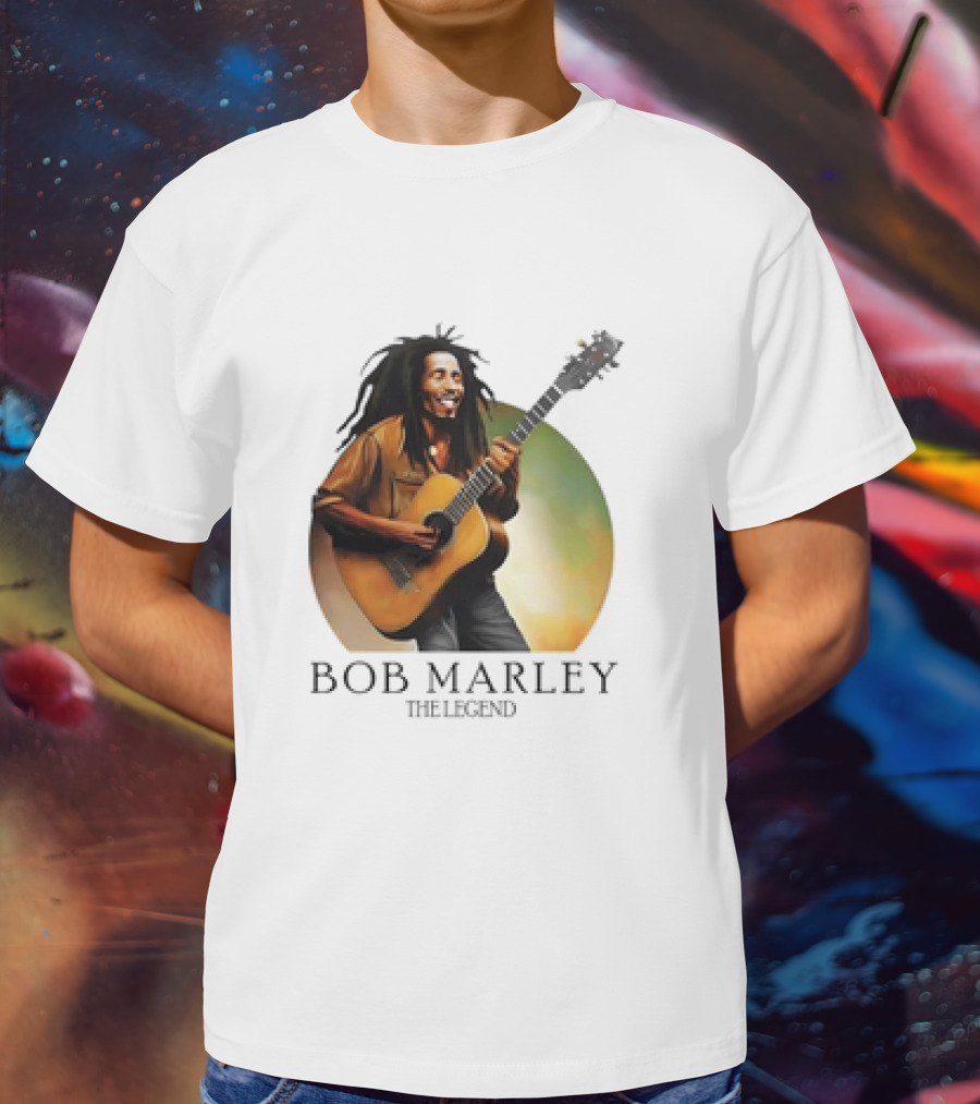 Bob Marley The Legend Iconic Guitar T-Shirt