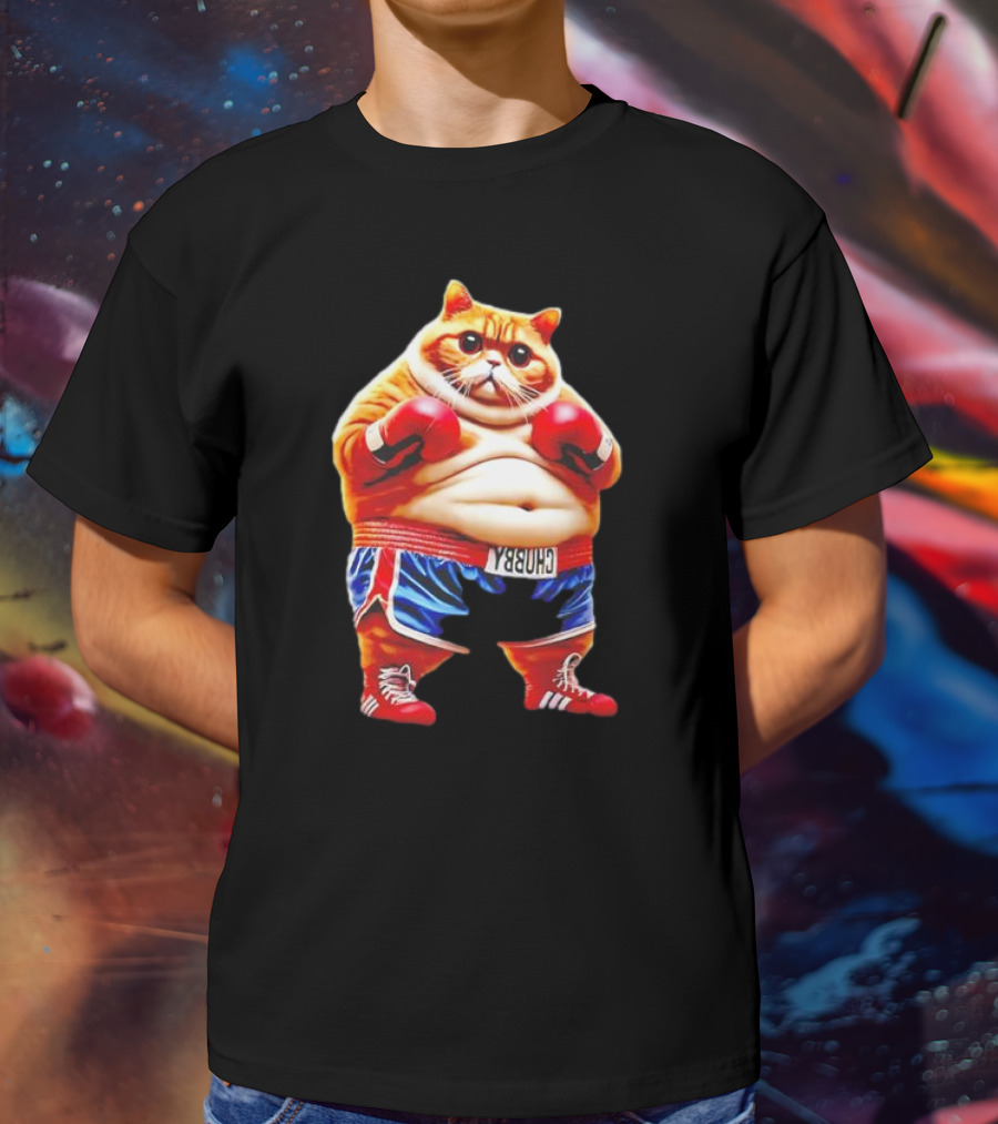 Boxing Gym Anime Meme Cat With Gloves And Chunky Shorts T-Shirt