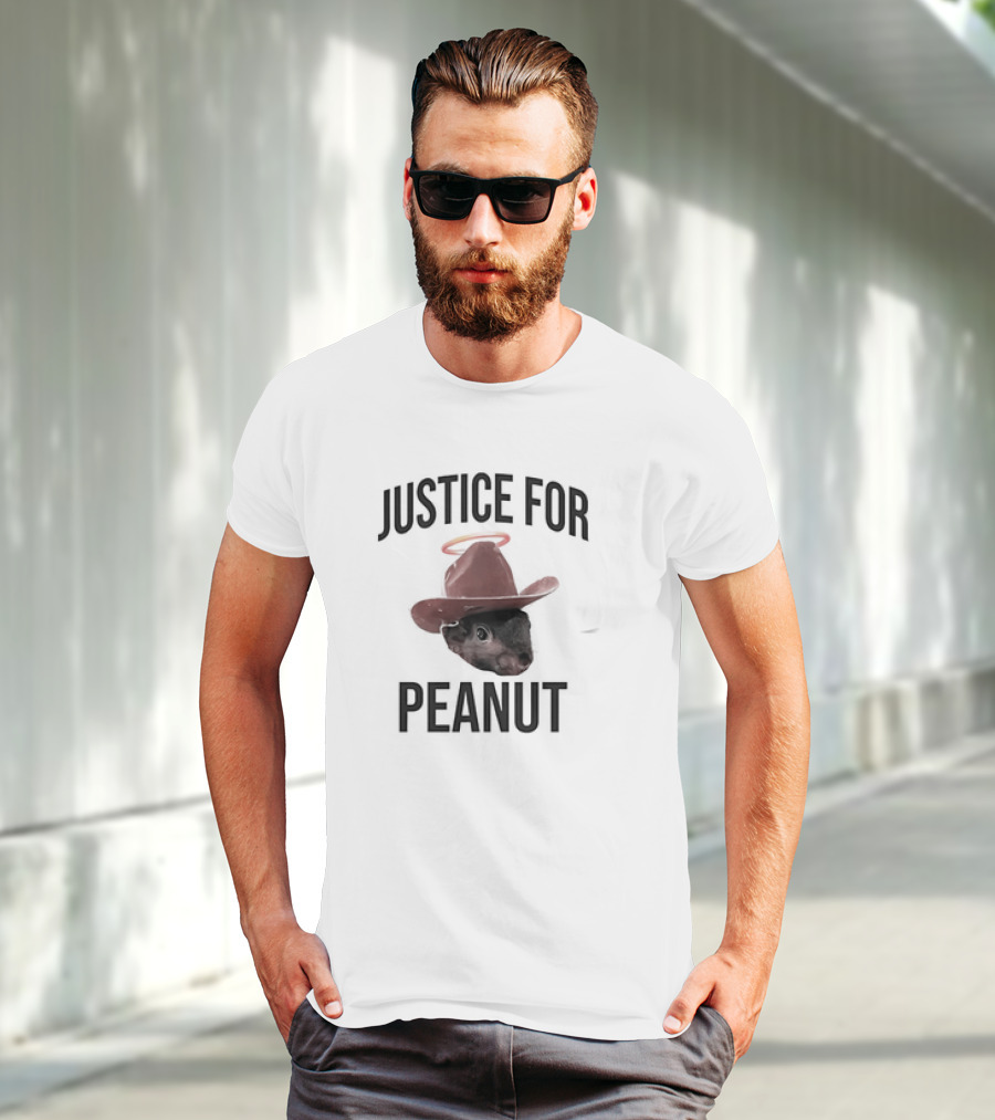 Justice For Peanut Cowboy Hat Halo T-Shirt