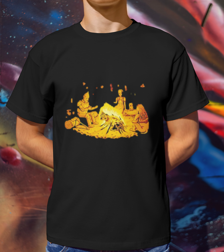 Cisco Ramon Campfire Wizard Of Oz Characters Marshmallow Roasting Scene T-Shirt