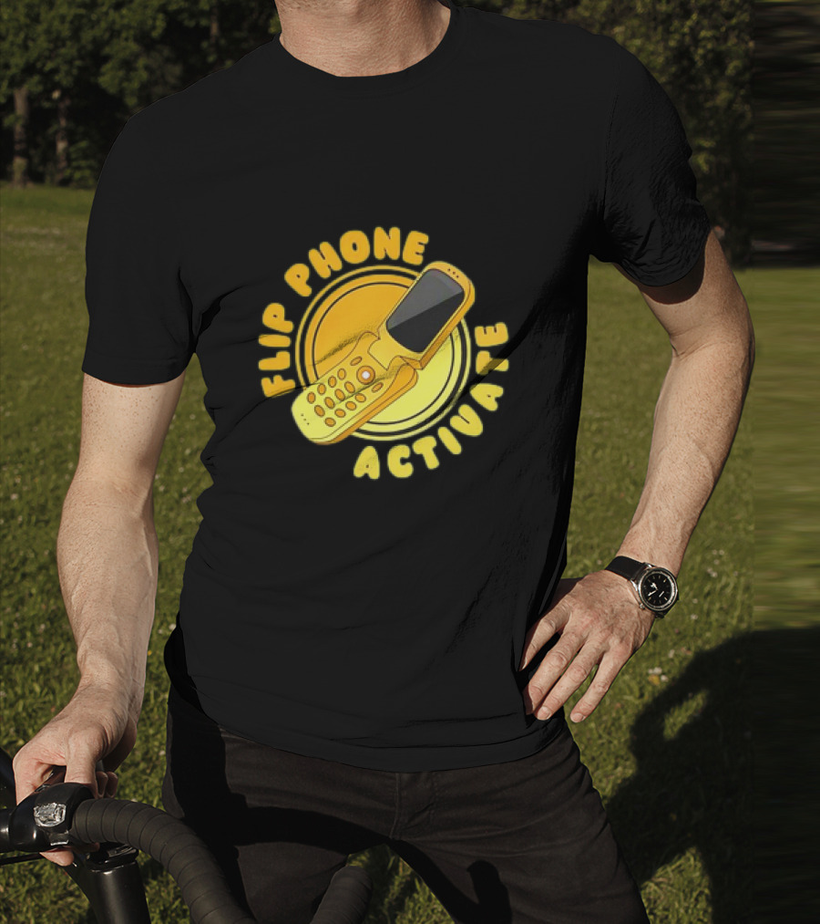 Flip Phone Activate Nostalgic Yellow Flip Mobile T-Shirt