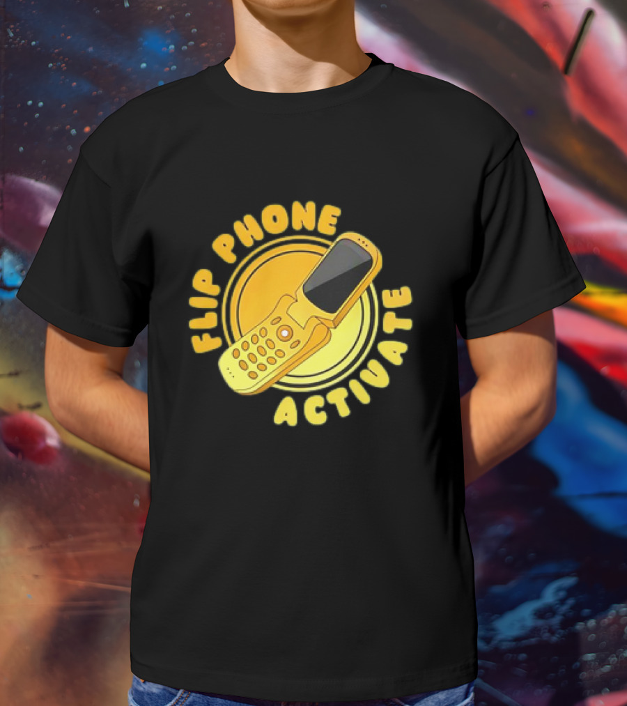 Flip Phone Activate Nostalgic Yellow Flip Mobile T-Shirt