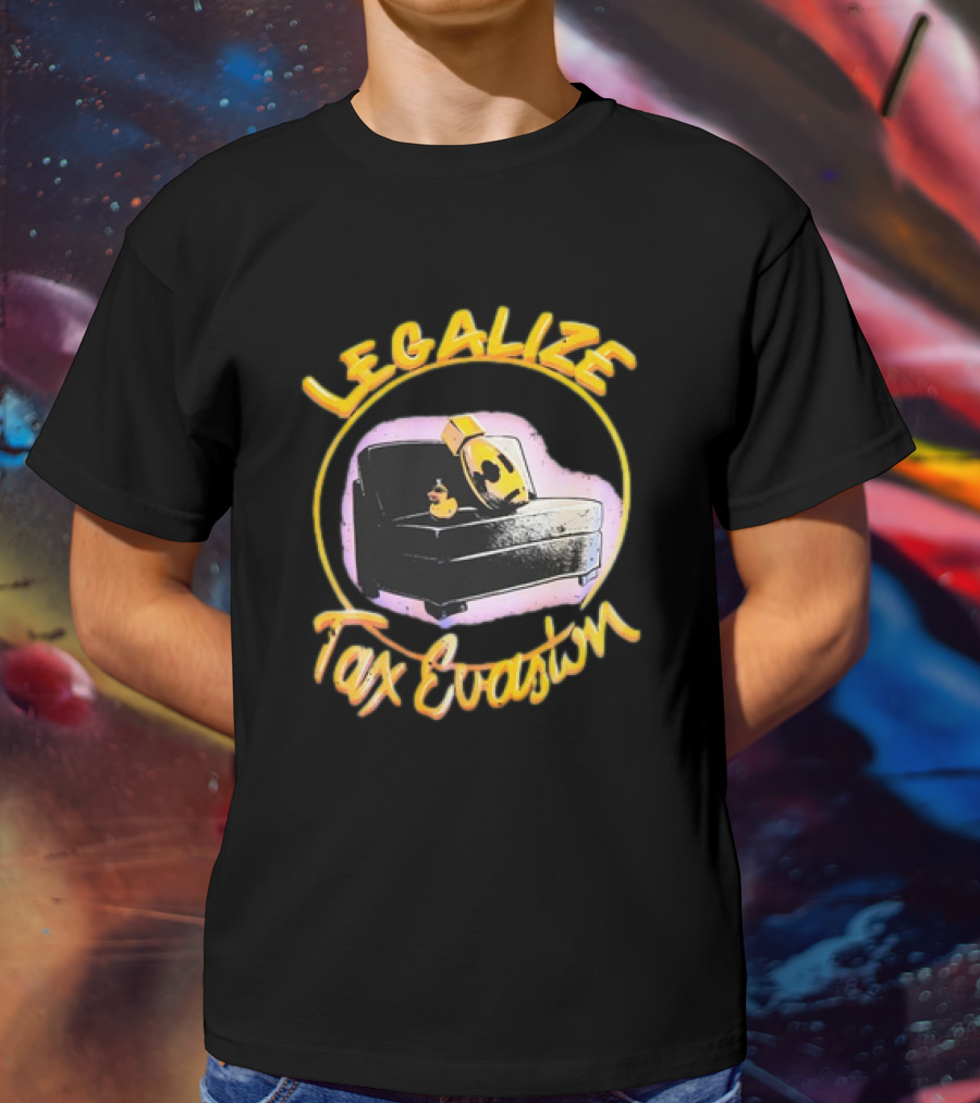 LEGALIZE TAX EVASION Rubber Duck On Couch T-Shirt