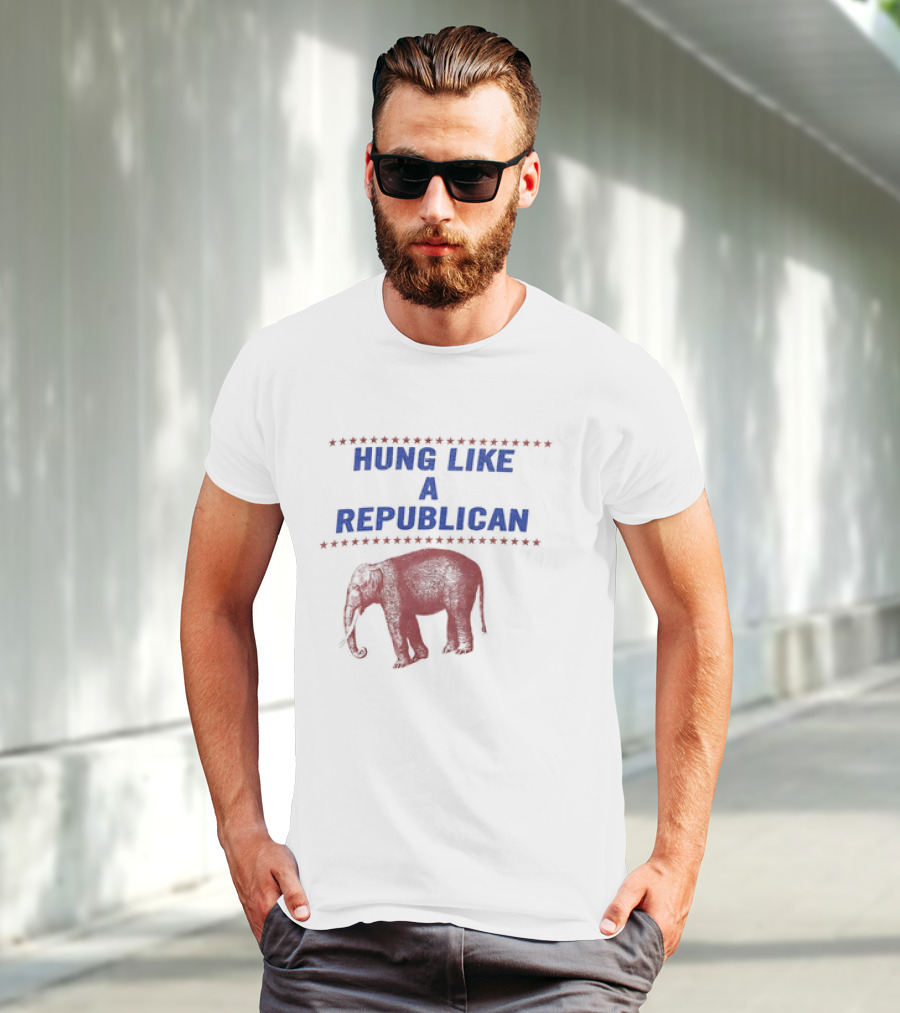 HUNG LIKE A REPUBLICAN ELEPHANT STAR BORDER T-Shirt