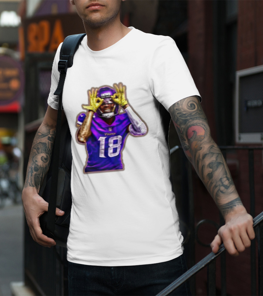 Football Minnesota Vikings Justin Jefferson Trippy Now U See Me T-Shirt