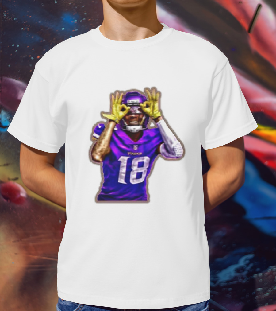 Football Minnesota Vikings Justin Jefferson Trippy Now U See Me T-Shirt