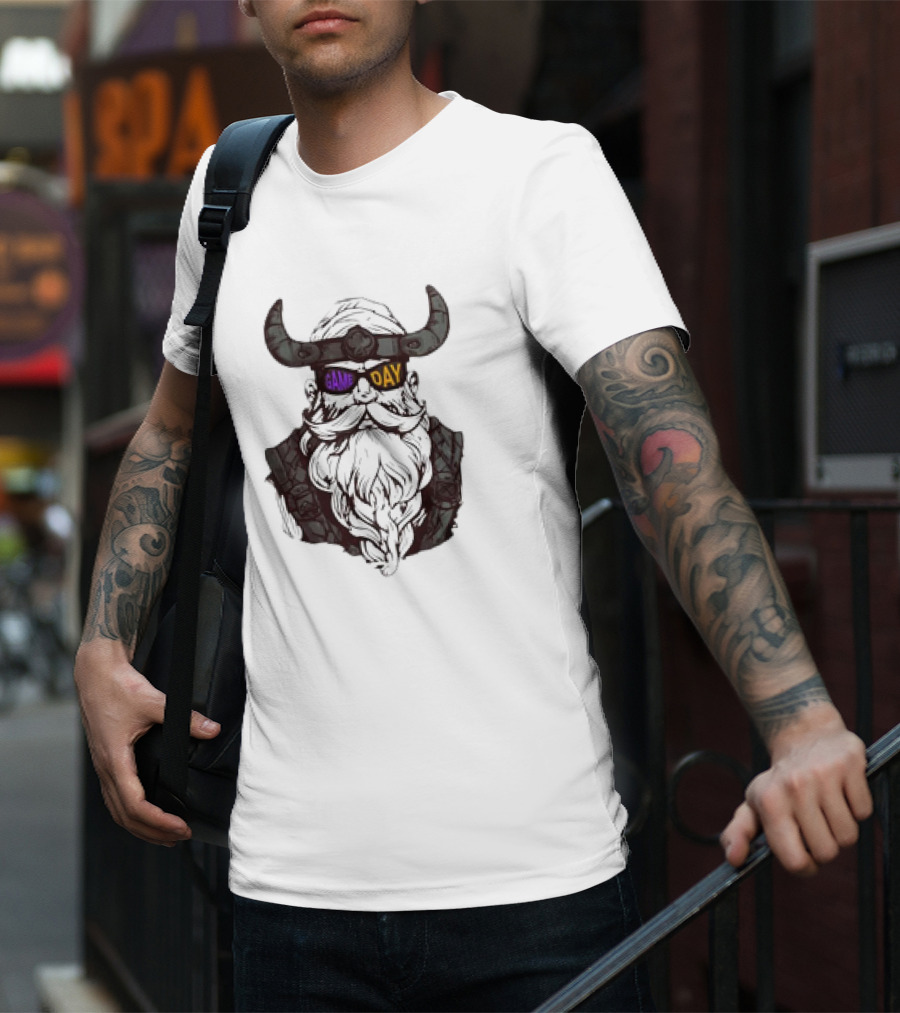 Game Day Minnesota Vikings Football Viking Helmet Headwear T-Shirt