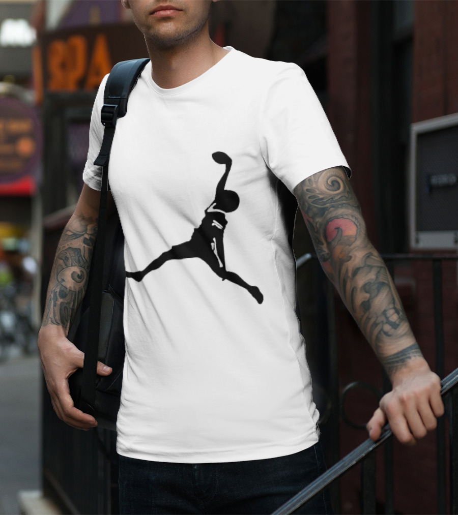 GW Catch Jump Silhouette Football Player T-Shirt