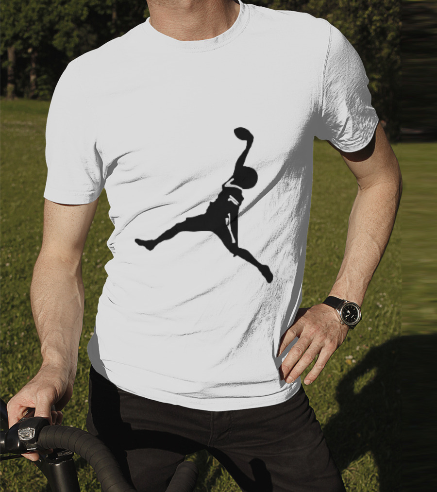 GW Catch Jump Silhouette Football Player T-Shirt