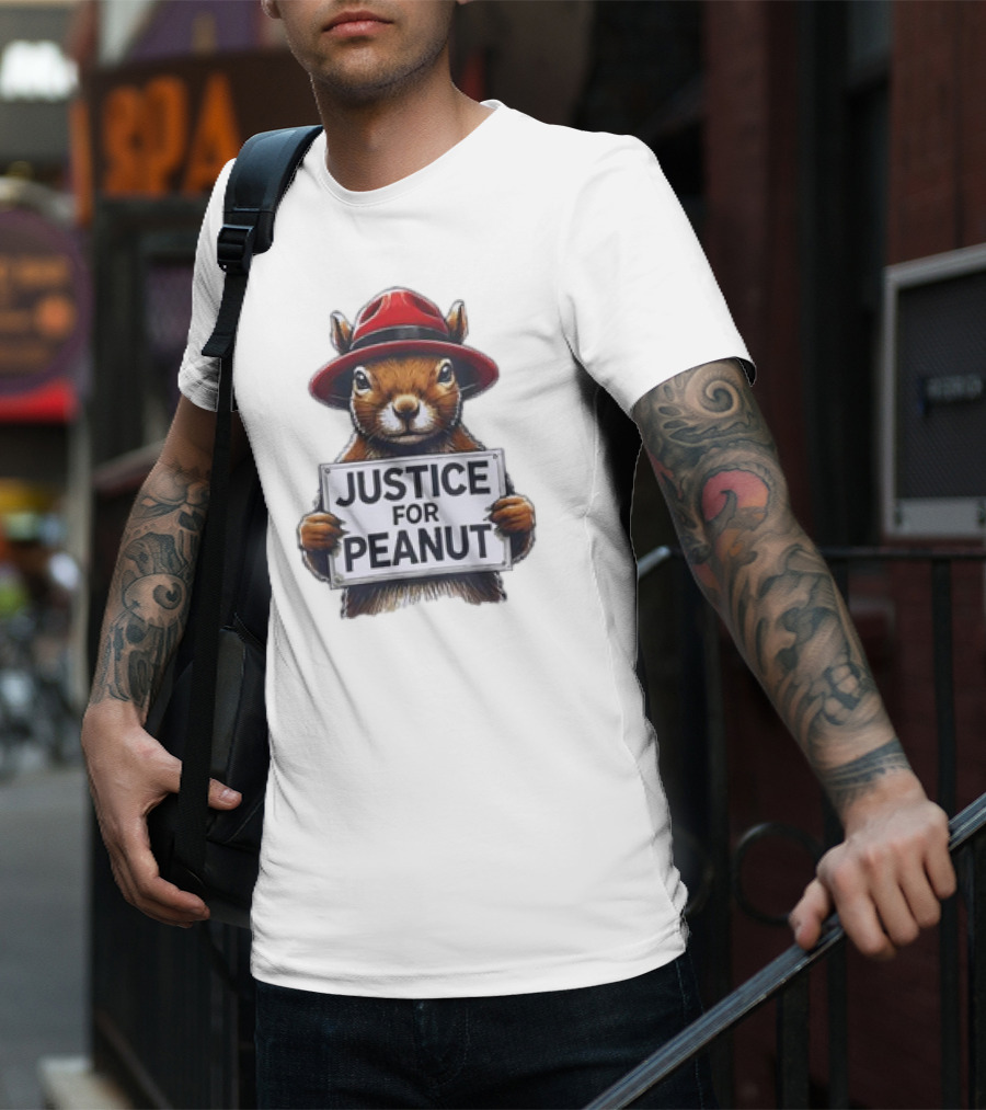 Justice For Peanut The Squirrel Red Hat Protest T-Shirt