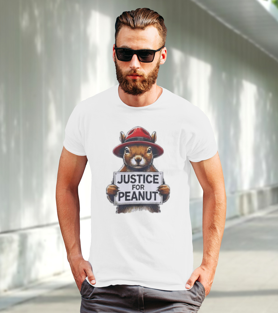 Justice For Peanut The Squirrel Red Hat Protest T-Shirt