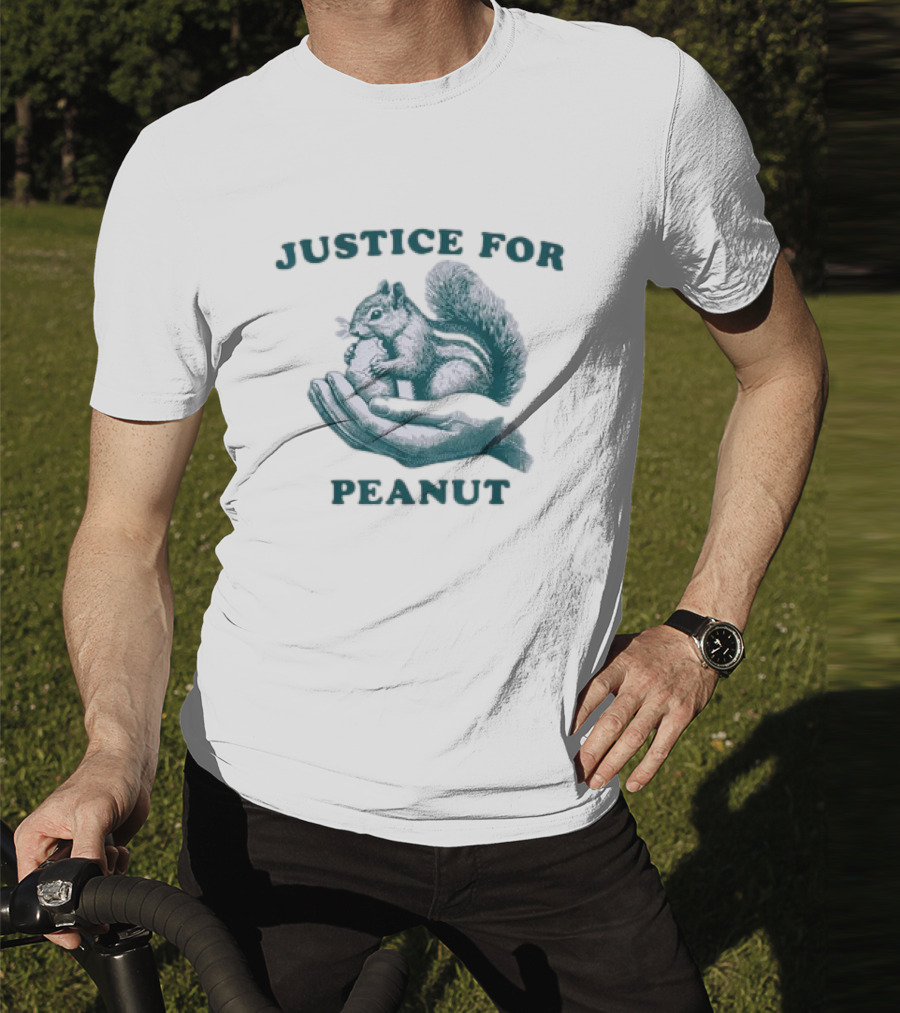 Justice For Peanut The Squirrel In Caring Hands T-Shirt