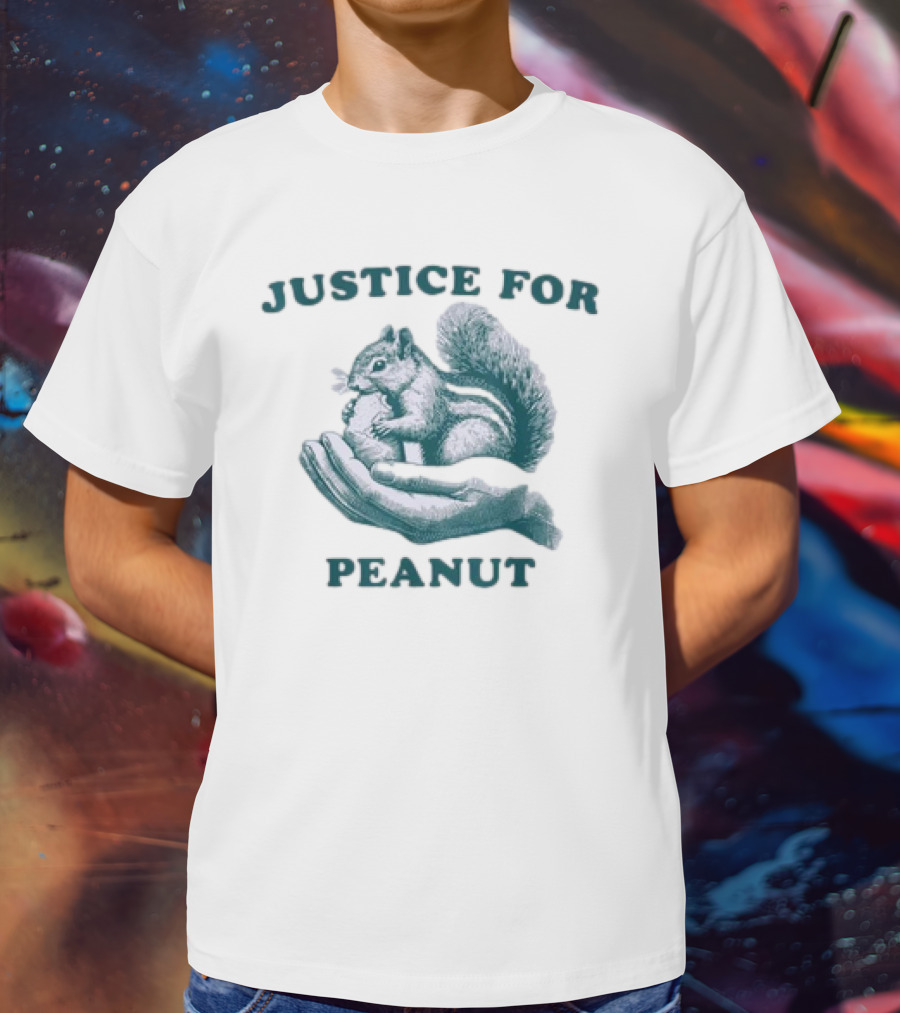 Justice For Peanut The Squirrel In Caring Hands T-Shirt