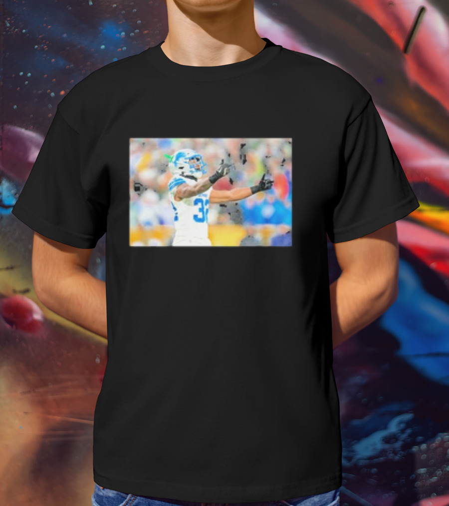 Lions Brian Branch Gesture Iconic Football Action T-Shirt