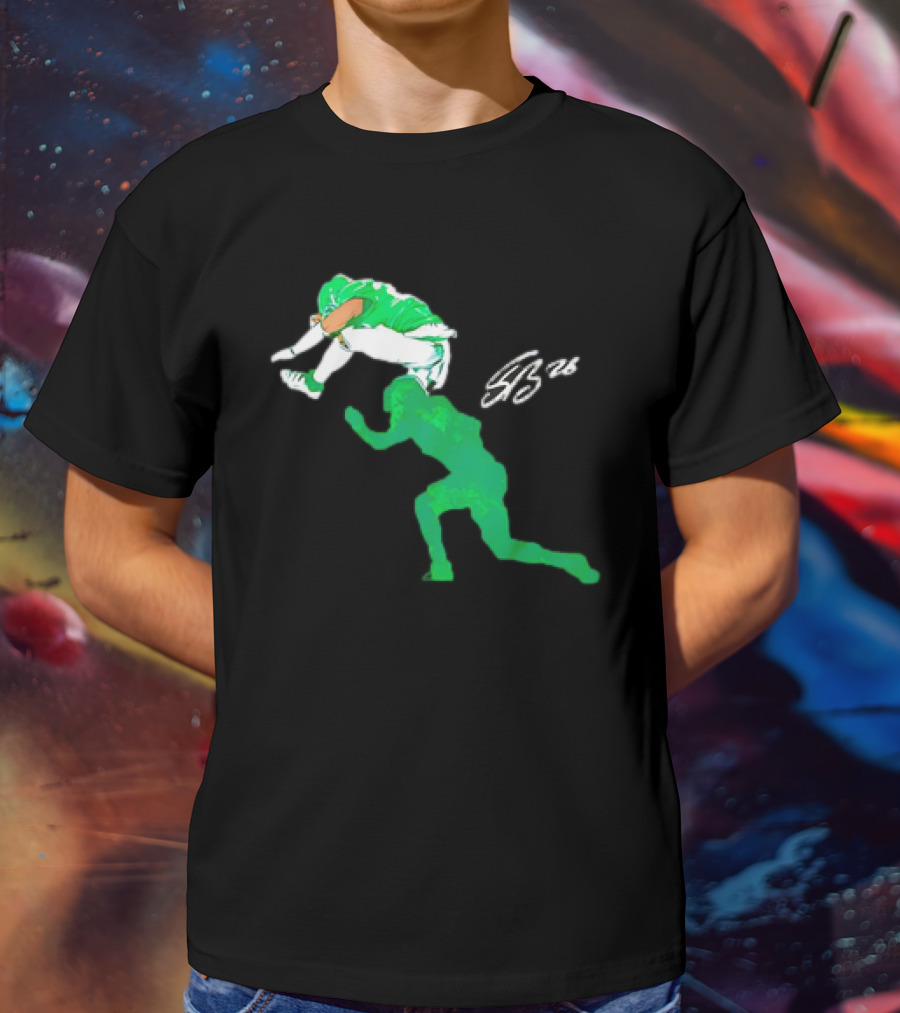 Philadelphia Eagles NFL Saquon Barkley SB26 The Reverse Hurdle Vintage T-Shirt