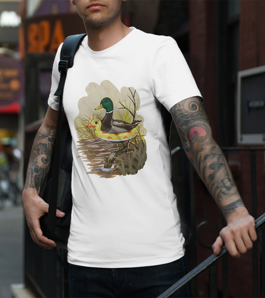Duck In Training With Swim Ring By Pond T-Shirt