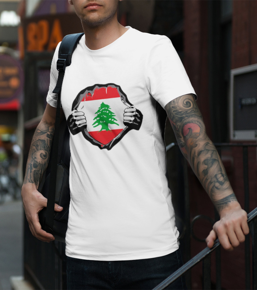 Lebanon Flag Lebanese Roots Cedar Pride Emblem T-Shirt