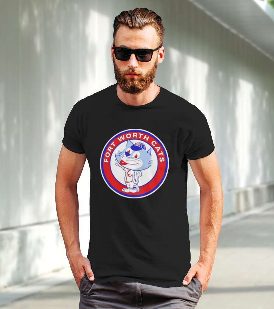 Fort Worth Cats Circle Logo Cartoon Baseball Character Hometown Collection '47 T-Shirt