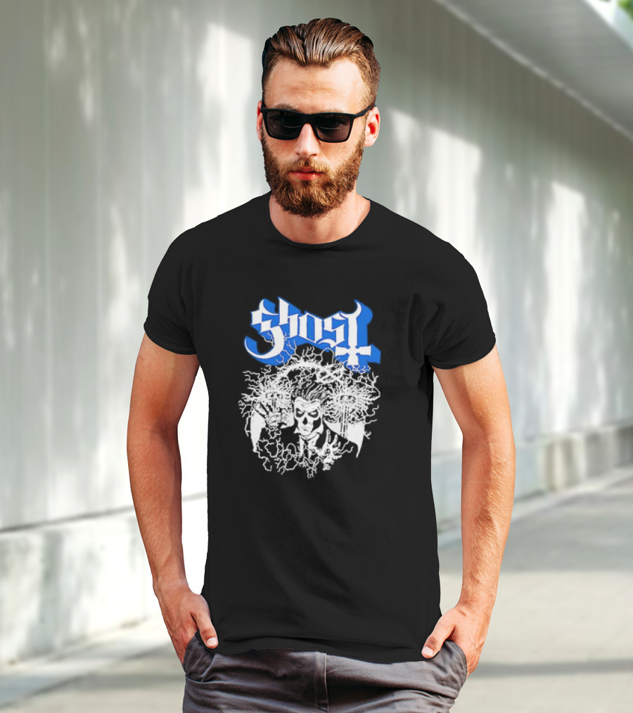 Ghost Nikola Tesla Papa Emeritus Horror Electric Skeleton T-Shirt