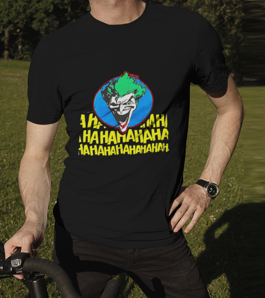 Joker DC Comics 1989 Hahahaha Vintage Iconic Laughing Face And Text T-Shirt