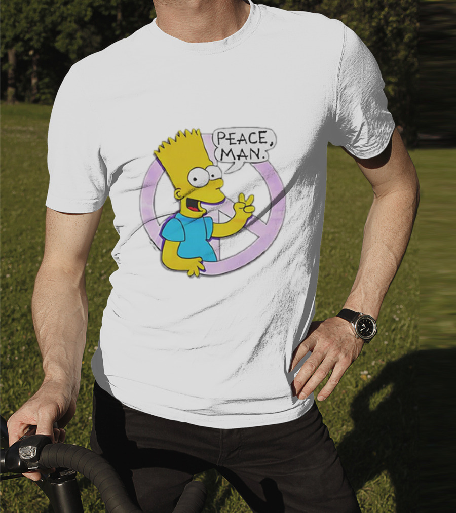Bart Simpson Peace Man Vintage Iconic Character T-Shirt