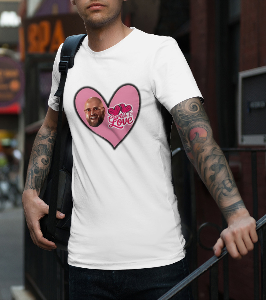 Curtis T Love Heart With Curtis Love Face And Pink Heart T-Shirt