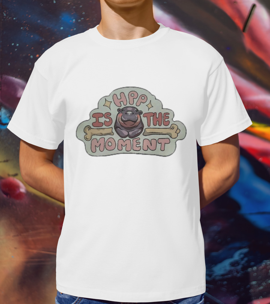 Hpp Is The Moment Hippo With Bones And Sparkles T-Shirt