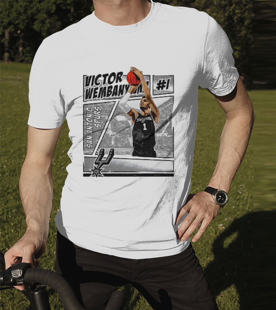 Victor Wembanyama San Antonio Spurs #1 NBA Comic Vintage T-Shirt