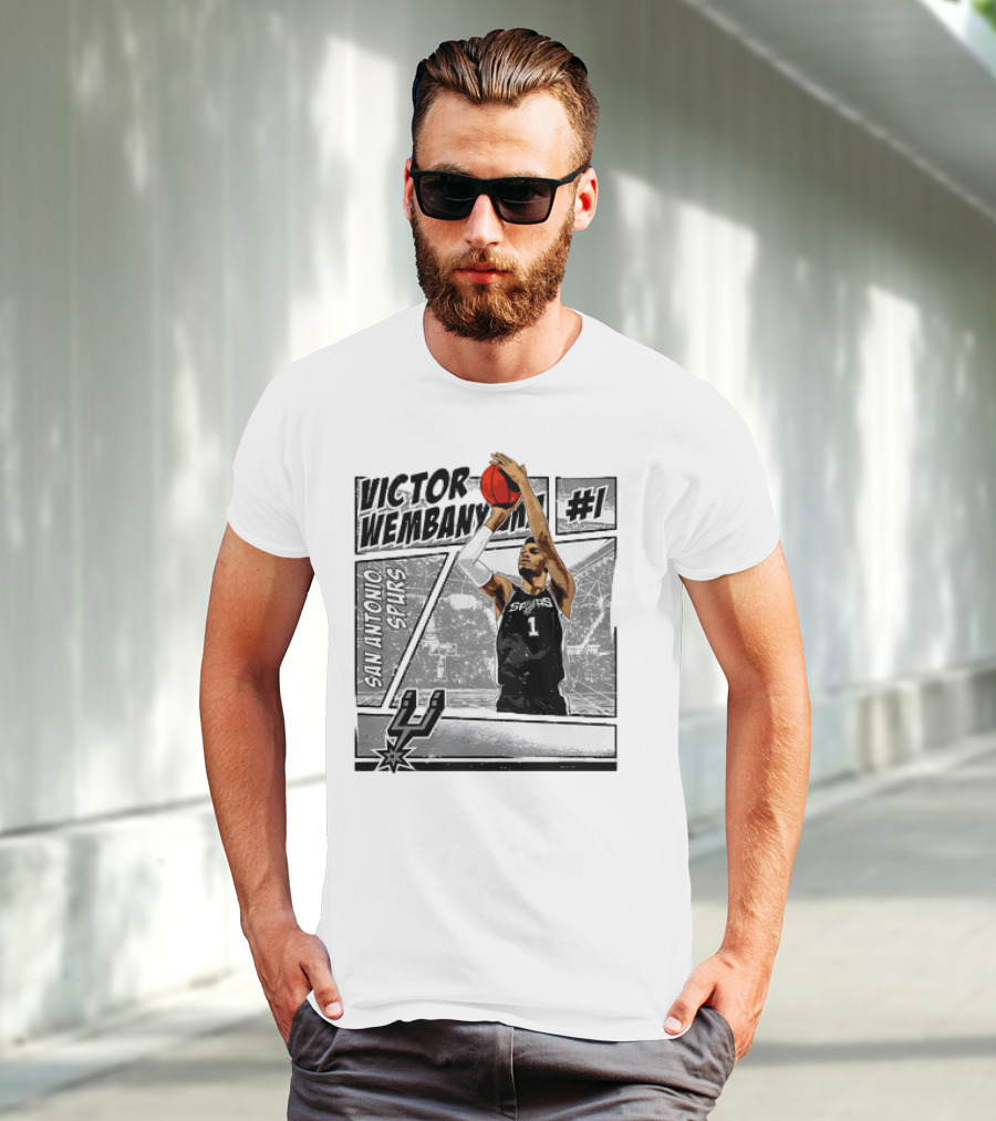 Victor Wembanyama San Antonio Spurs #1 NBA Comic Vintage T-Shirt