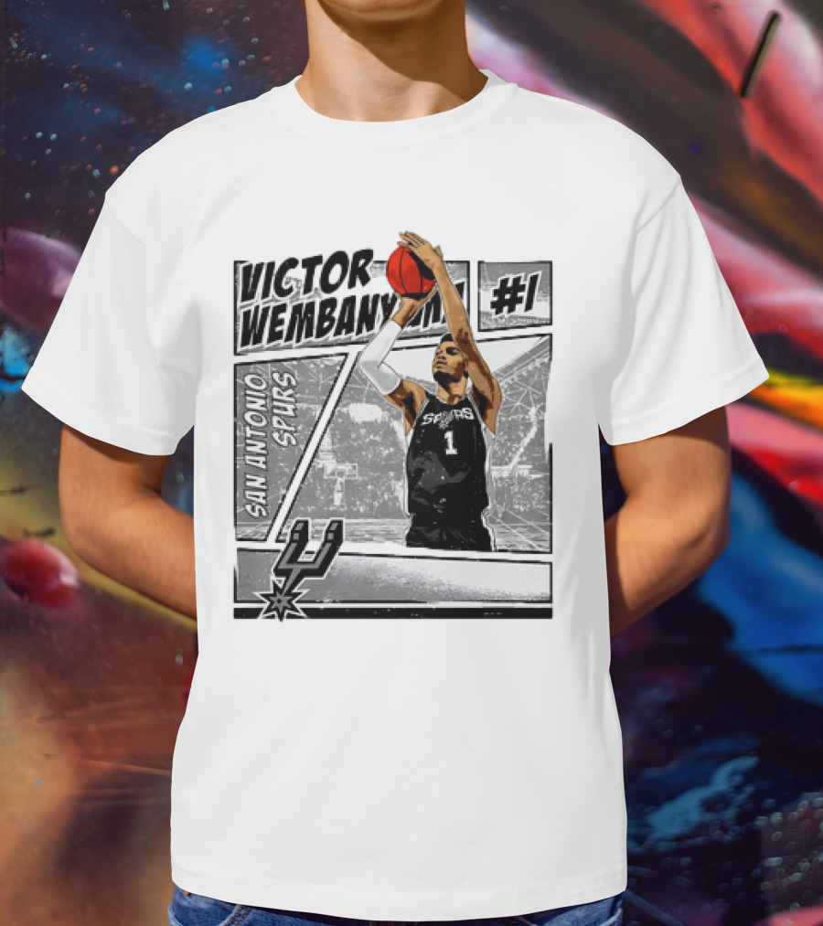 Victor Wembanyama San Antonio Spurs #1 NBA Comic Vintage T-Shirt