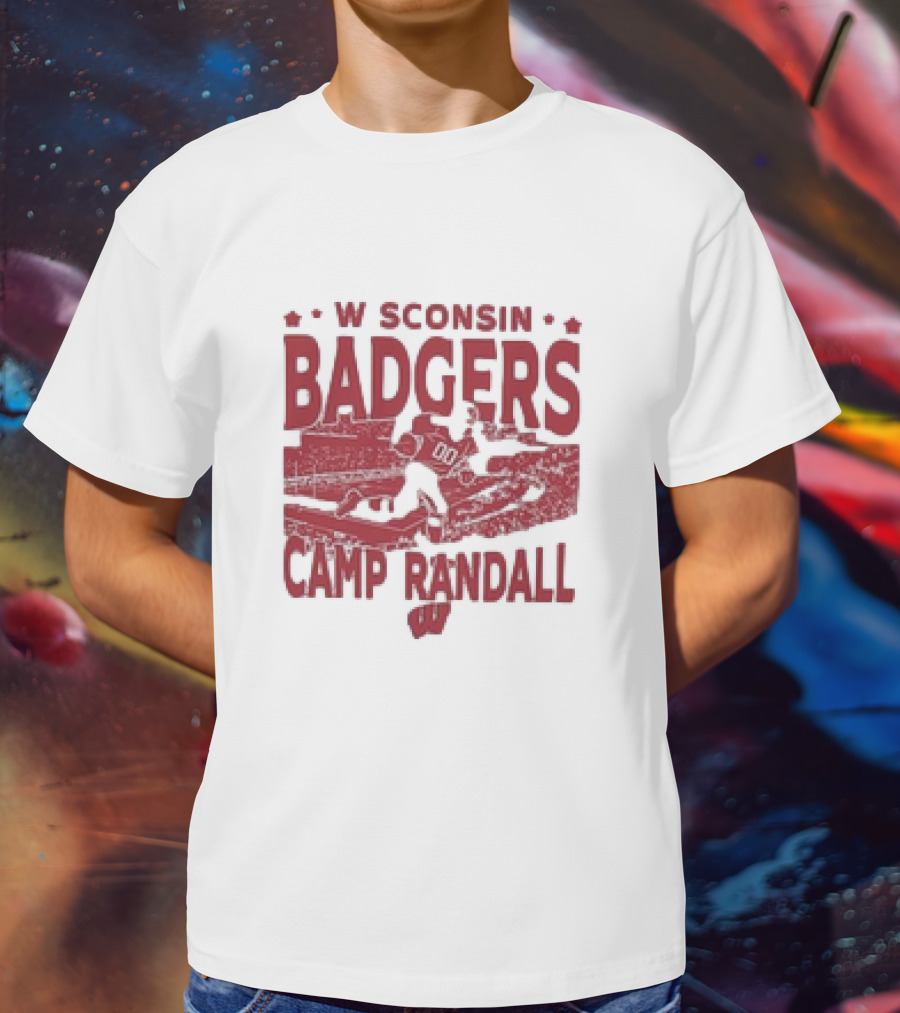 Wisconsin Badgers Camp Randall Stadium Vintage Style Football T-Shirt