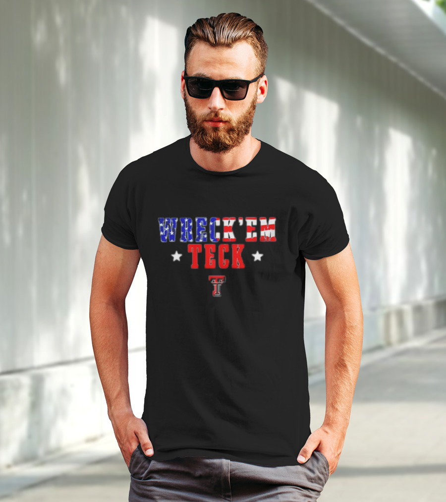 Wreck Em Texas Tech Red Raiders Stars Stripes T-Shirt