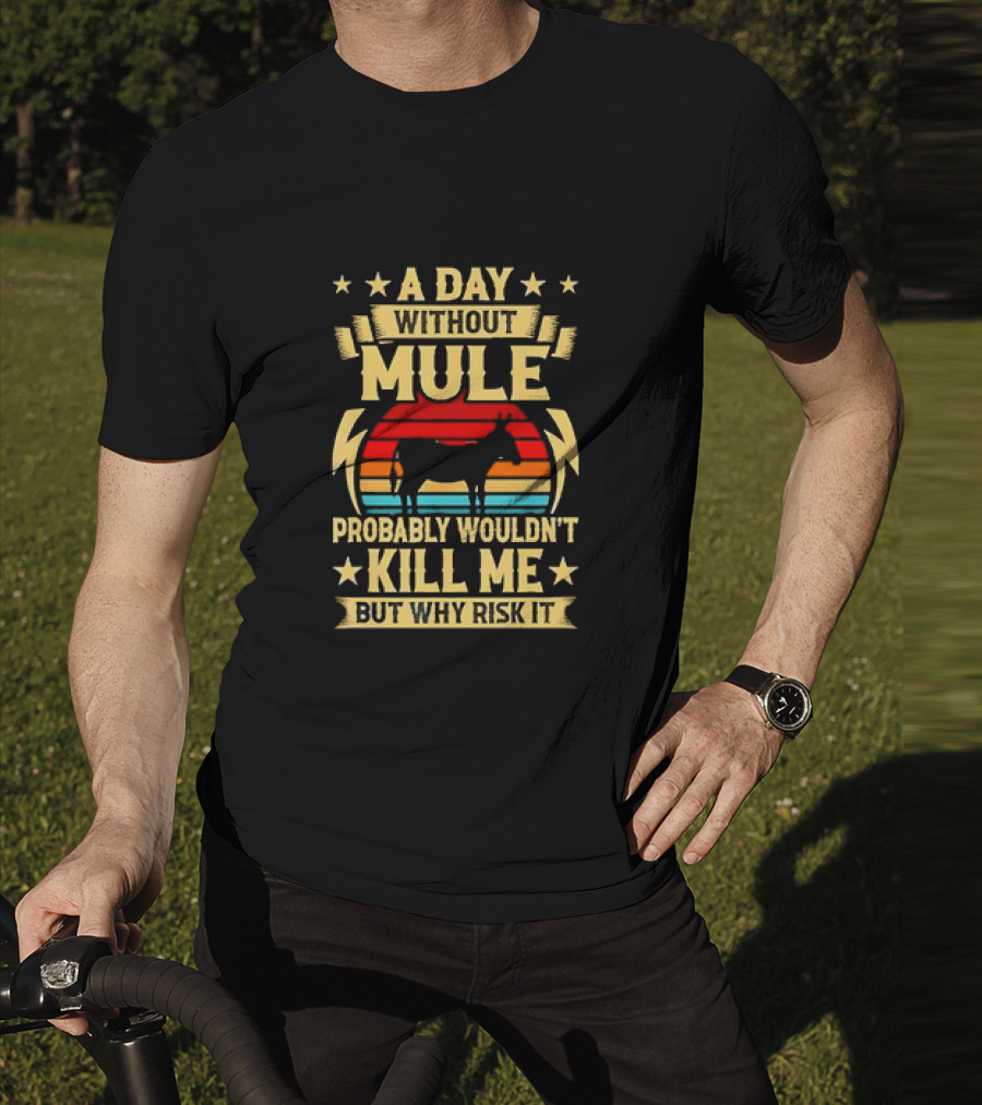 A Day Without Mule Probably Wouldn't Kill Me But Why Risk It Vintage Sunset T-Shirt