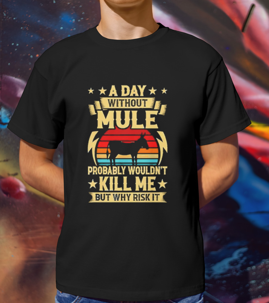 A Day Without Mule Probably Wouldn't Kill Me But Why Risk It Vintage Sunset T-Shirt