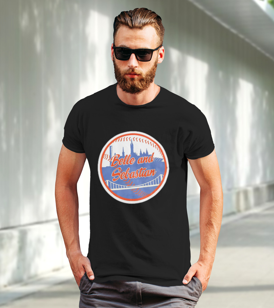Belle And Sebastian New York Mets Skyline Baseball Bridge T-Shirt